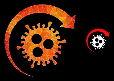 Vector Triangle Filled Virus Return Icon with Fire Gradient Illustrazione stock