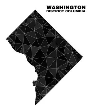 Vector Triangle Filled Washington District Columbia Map Stock Illustration