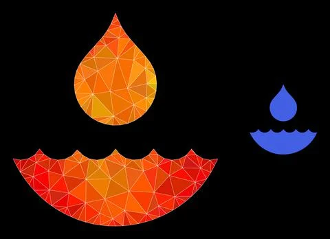 Vector Triangle Filled Water Icon with Orange Colored Gradient Illustrazione stock