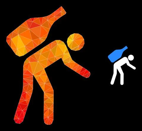 Vector Triangle Filled Wine Courier Icon with Fire Gradient Illustrazione stock