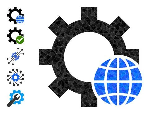 Vector Triangle Filled World Settings Icon and Similar Icons Illustrazione stock