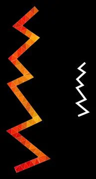 Vector Triangle Filled Zigzag Line Icon with Orange Colored Gradient Stockillustratie