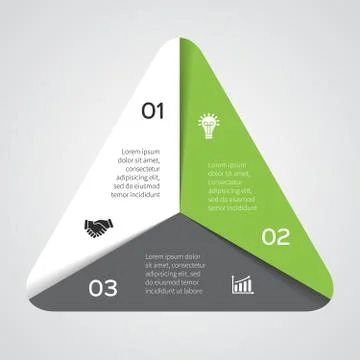 Vector triangle infographic, diagram,. 스톡 일러스트