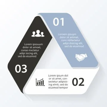 Vector triangle infographic. Template for cycle diagram, graph, presentation and Illustrazione stock
