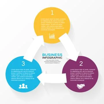Vector triangle infographic. Template for cycle diagram, graph, presentation and Stock Illustration