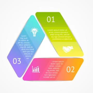 Vector triangle infographic. Template for cycle diagram, graph, presentation and Stock Illustration