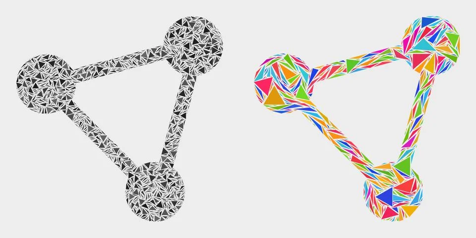 Vector Triangle Mesh Mosaic Icon of Triangles 库存插图