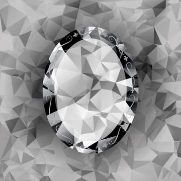 Vector triangle mirror. Vector polygonal diamond 스톡 일러스트
