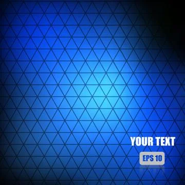 Vector : Triangle pattern on blue background Stock Illustration