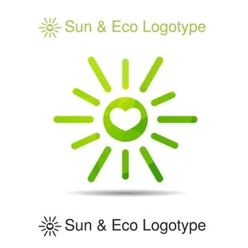 Vector triangle sun in eps with heart Stock Illustration