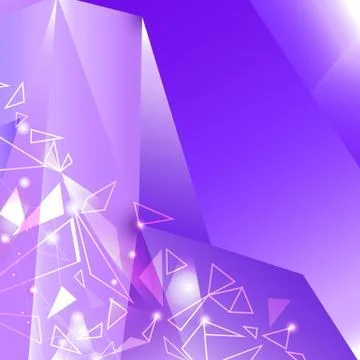Vector triangles geometric amethyst gem crystal concept abstract background Stock Illustration