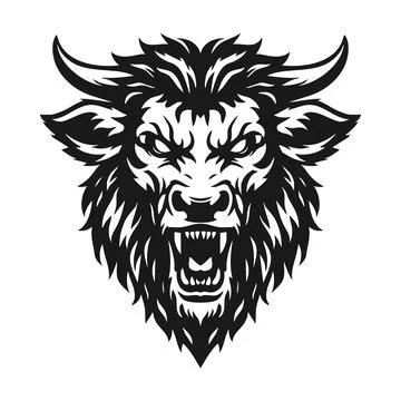 Vector tribal cow logo Stock Illustration