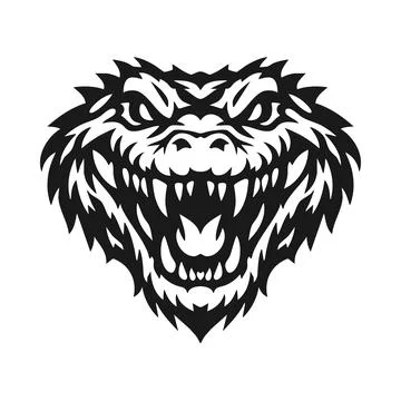 Vector tribal crocodile logo Illustrazione stock