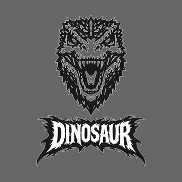 Vector tribal dinosaur logo with text Stock Illustration