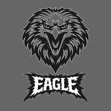 Vector tribal eagle logo with text Stock Illustration