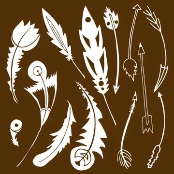 Vector tribal elements for design, ethnic isolated elements for Illustrazione stock