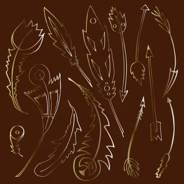 Vector tribal elements for design, ethnic isolated elements for 库存插图