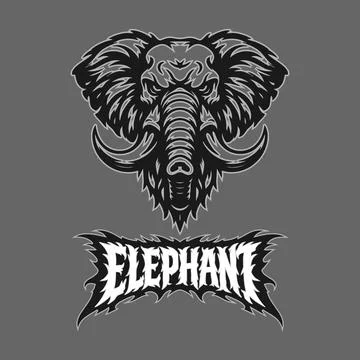 Vector tribal elephant logo with text Stock-Illustration