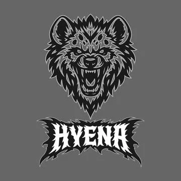 Vector tribal hyena logo with text Ilustración de archivo
