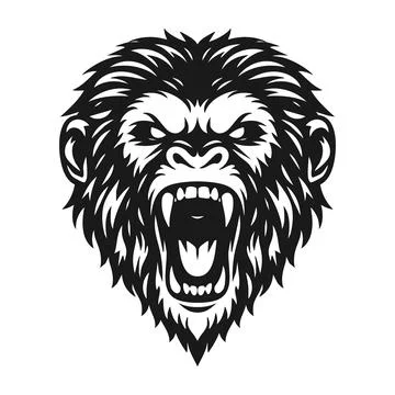 Vector tribal monkey logo Illustration