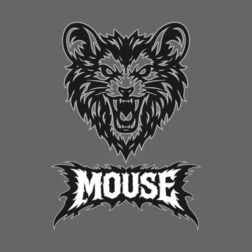 Vector tribal mouse logo with text Stock Illustration