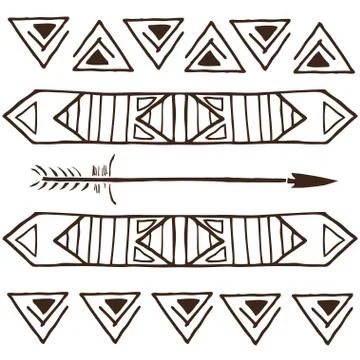 Vector tribal patterns, ethnic cards for design Stock Illustration