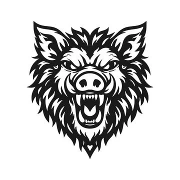 Vector tribal pig logo Stock Illustration