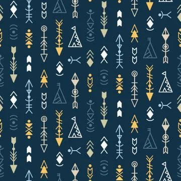 Vector Tribal Seamless Pattern Background Illustrazione stock