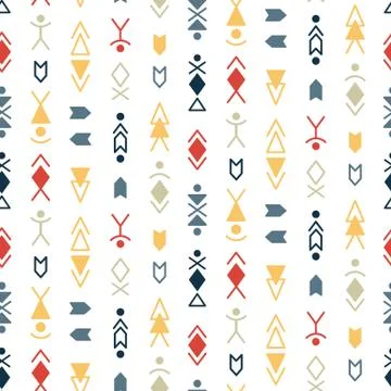 Vector Tribal Seamless Pattern Background Stock Illustration