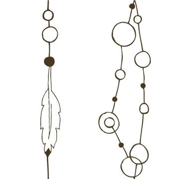 Vector tribal seamless pattern, ethnic cards for design, pattern with beads イラスト素材