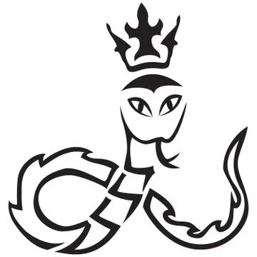 Vector tribal. a snake with a crown Stock Illustration