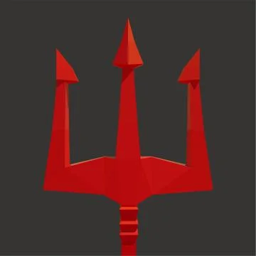 Vector trident of the devil. Illustration for Halloween. Stock Illustration