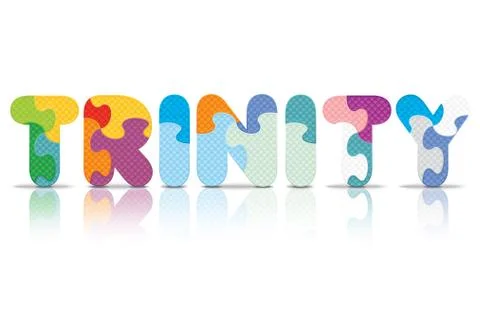 Vector trinity written with alphabet puzzle Stock Illustration