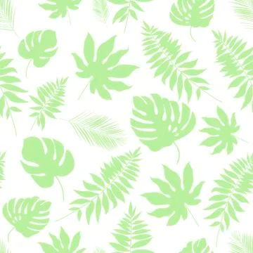 Vector tropical abstract seamless pattern. Tropical palm leaves. Abstract rep Stock Illustration