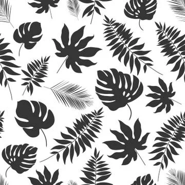 Vector tropical abstract seamless pattern. Tropical palm leaves. Abstract rep Stock Illustration