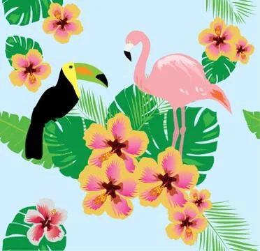 Vector tropical background Stock Illustration