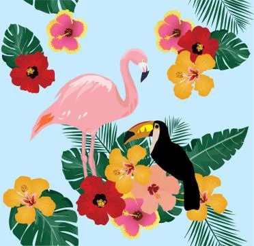 Vector Tropical Birds Stock Illustration