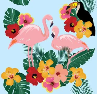 Vector Tropical Birds Stock Illustration