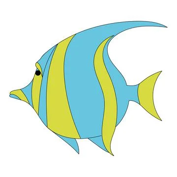 Vector tropical fish with a pattern, color isolated イラスト素材