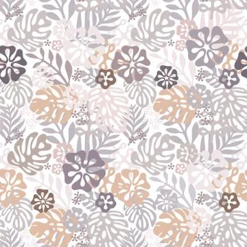Vector tropical flowers patten. seamless design with gorgeus botanical elements 스톡 일러스트