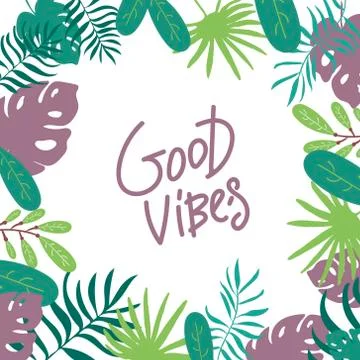 Vector tropical jungle background with palm trees and leaves. hand drawing. T Stock Illustration