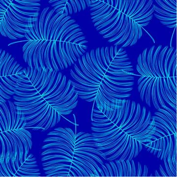 Vector Tropical Leaves Hand drawn Seamless Pattern. Paradise Botanical Textile Stock Illustration