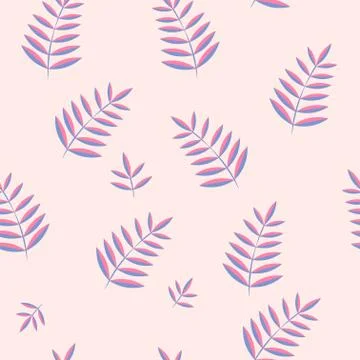 Vector tropical leaves pattern. Seamless botanic texture. Spring floral backg Stock Illustration