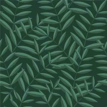 Vector tropical leaves pattern. Seamless botanic texture. Spring floral backg Illustrazione stock