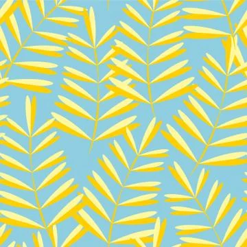 Vector tropical leaves pattern. Seamless botanic texture. Spring floral backg Stock Illustration