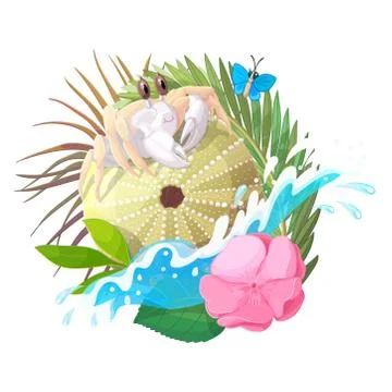 Vector tropical pattern clip art Illustrazione stock