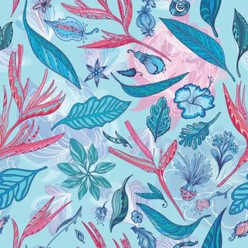 Vector Tropical Pattern Stock Illustration