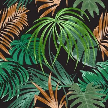 Vector tropical seamless pattern Stock Illustration