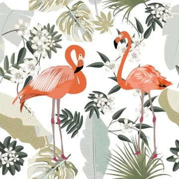 Vector tropical seamless pattern in olive green colors. Botany design. Illustrazione stock