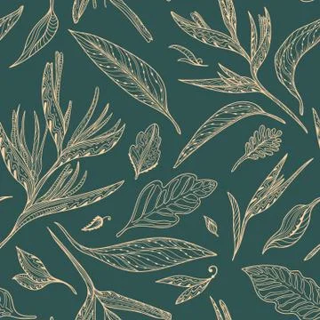 Vector Tropical Sketch Pattern Stock Illustration